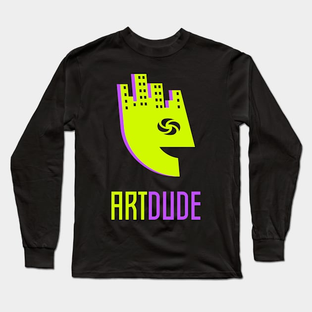 YourArtDude Logo In Yellow And Purple Long Sleeve T-Shirt by yourartdude
